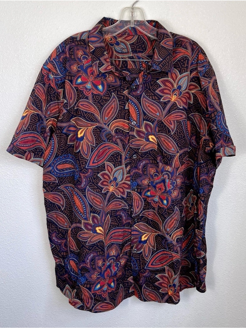 Tasso Elba XXL Multicolor Paisley Floral Button Up Shirt